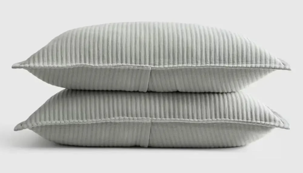 NWOT Quince Organic Cotton Matelasse Sham Set King Dried Sage